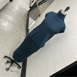 Eileen Fisher Ribbed Merino Wool Knit Top and Midi Skirt Set; fits Size 6